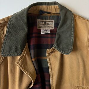 Vintage LL Bean cargo coat with plaid interior